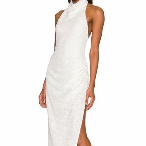Amanda Uprichard White Sequin Gown